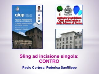 Paolo Cortese, Federica Sanfilippo
Sling ad incisione singola:
CONTRO
 