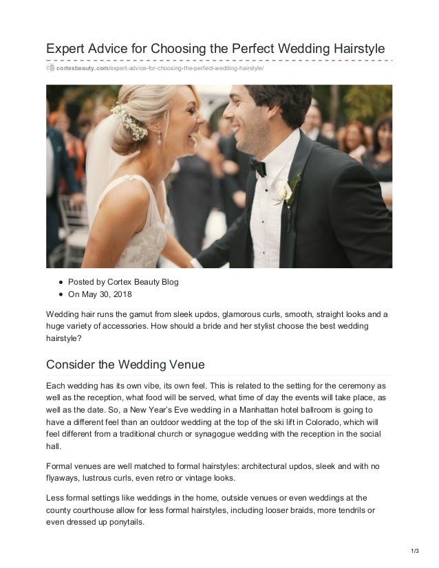 Expert Advice For Choosing The Perfect Wedding Hairstyle