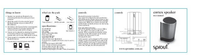 Sprout Cortex Speaker User Manual v2
