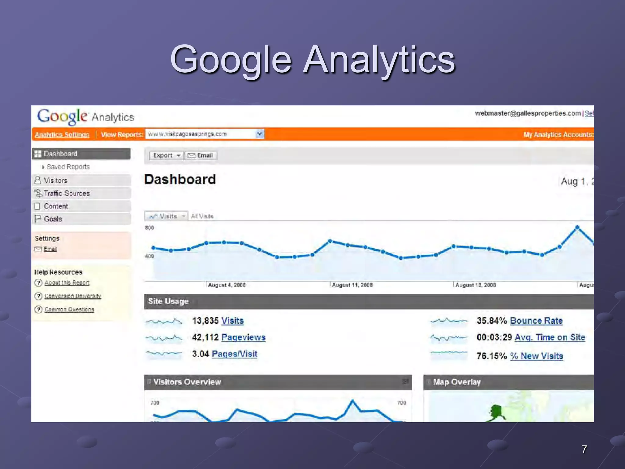 Google Analytics




                   7
 