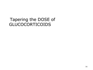 Tapering the DOSE of GLUCOCORTICOIDS 