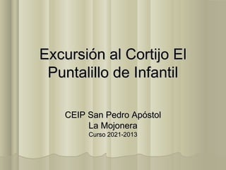 Excursión al Cortijo El
Puntalillo de Infantil
CEIP San Pedro Apóstol
La Mojonera
Curso 2021-2013

 