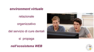 environment virtuale
relazionale
organizzativo
del servizio di cure dentali
si propaga
nell’ecosistema WEB
 