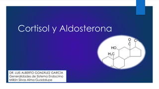 Cortisol y Aldosterona
DR. LUIS ALBERTO GONZÁLEZ GARCÍA
Generalidades de Sistema Endocrino
Millán Silvas Alma Guadalupe
 