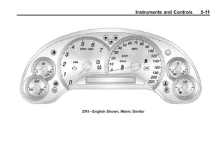 Chevrolet Corvette Owner Manual - 2012                                         Black plate (11,1)




                                                                      Instruments and Controls      5-11




                                         ZR1– English Shown, Metric Similar
 