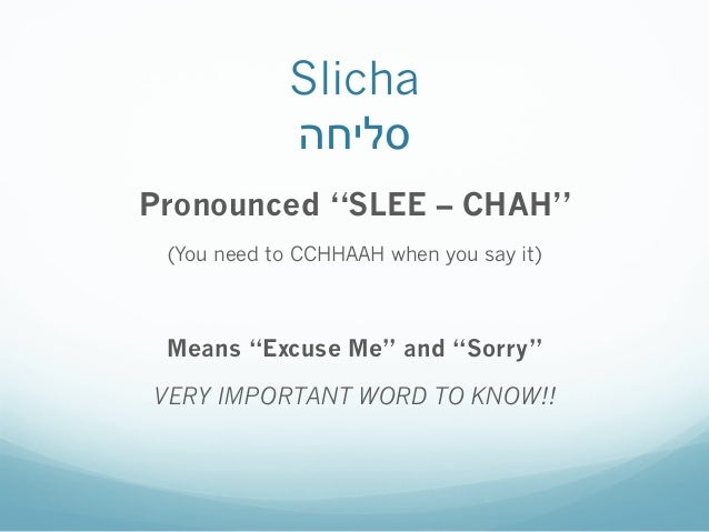 Image result for slicha hebrew meaning
