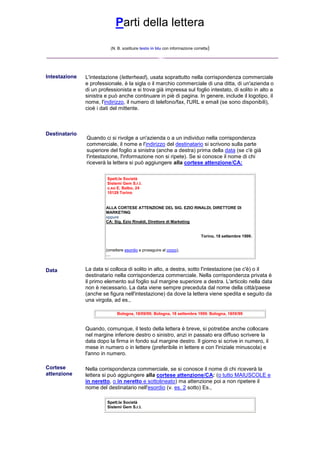 Lettera commerciale inglese spettabile ditta