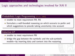 Argumentation and Logic Programming for Explainable and Ethical AI | PPT