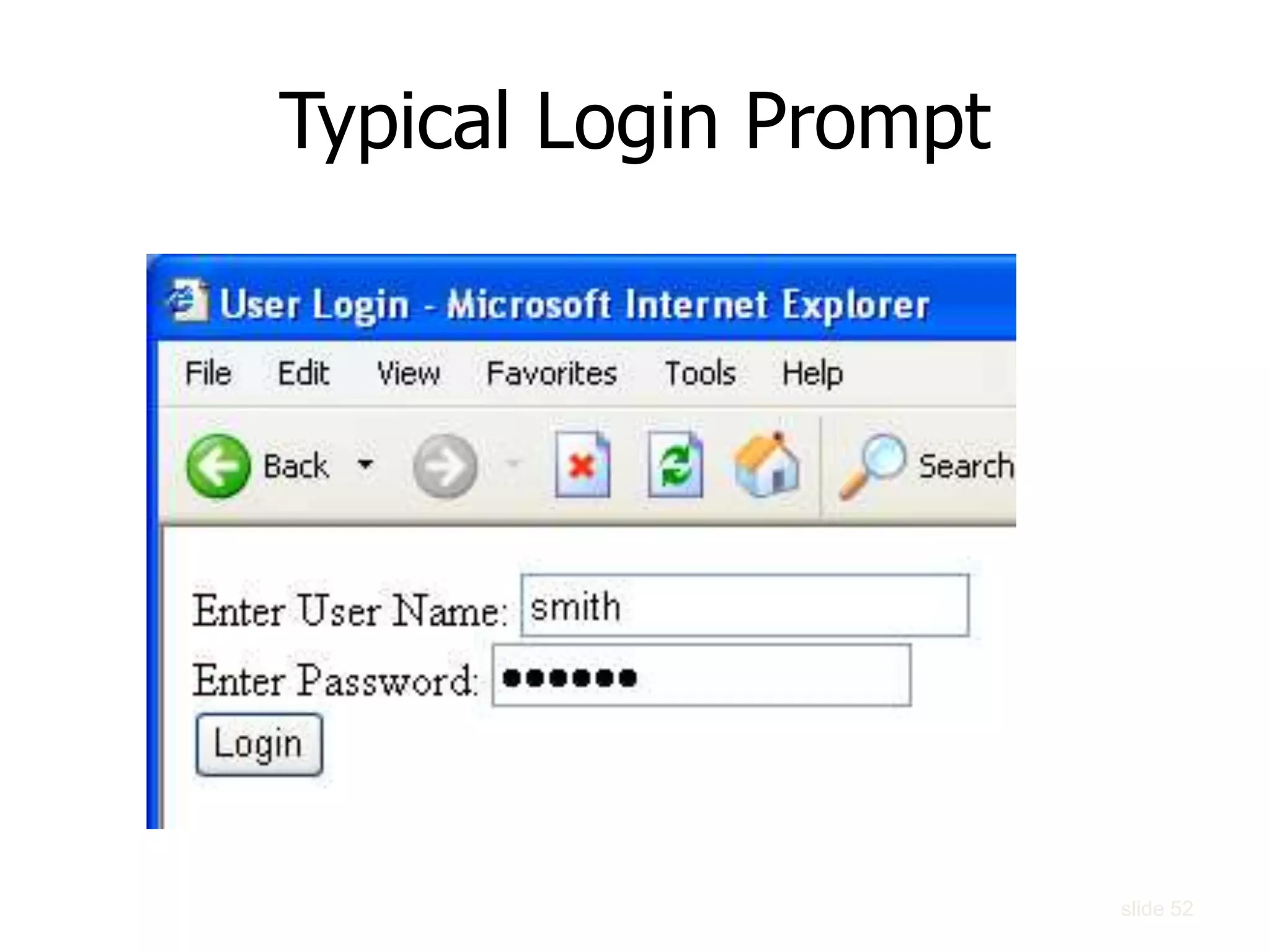 Typical Login Prompt
slide 52
 