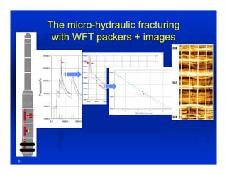Fracture
initiation
Closure pressure
Breakdown pressure
The micro-hydraulic fracturing
with WFT packers + images
31
 