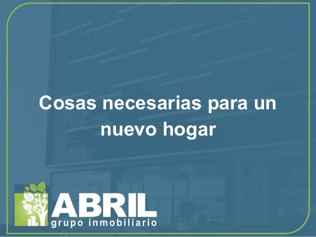 Cosas necesarias para un nuevo hogar