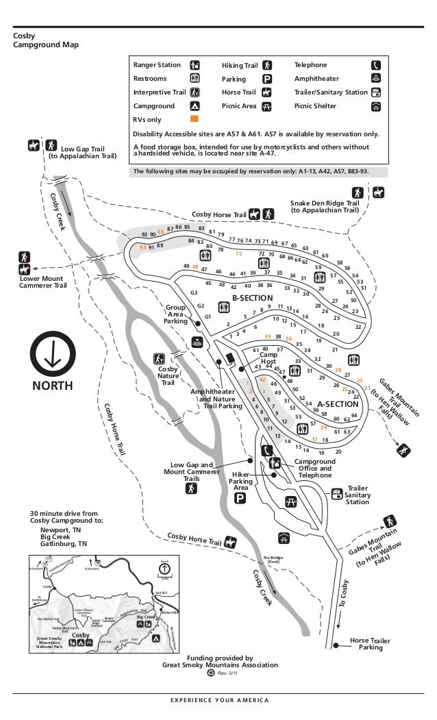 Great Smoky Mountains National Park Cosby Campground Map