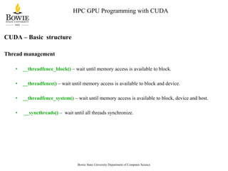Kato Mivule: An Overview of CUDA for High Performance Computing | PDF