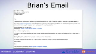 #CoWebinar @CoSchedule @SumoMe
Brian’s Email
 