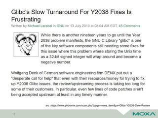 17
src :https://www.phoronix.com/scan.php?page=news_item&px=Glibc-Y2038-Slow-Review
 
