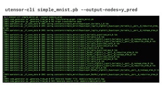 utensor-cli simple_mnist.pb --output-nodes=y_pred
 