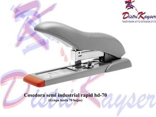 Cosedora semi industrial rapid hd-70 (Grapa hasta 70 hojas) 
