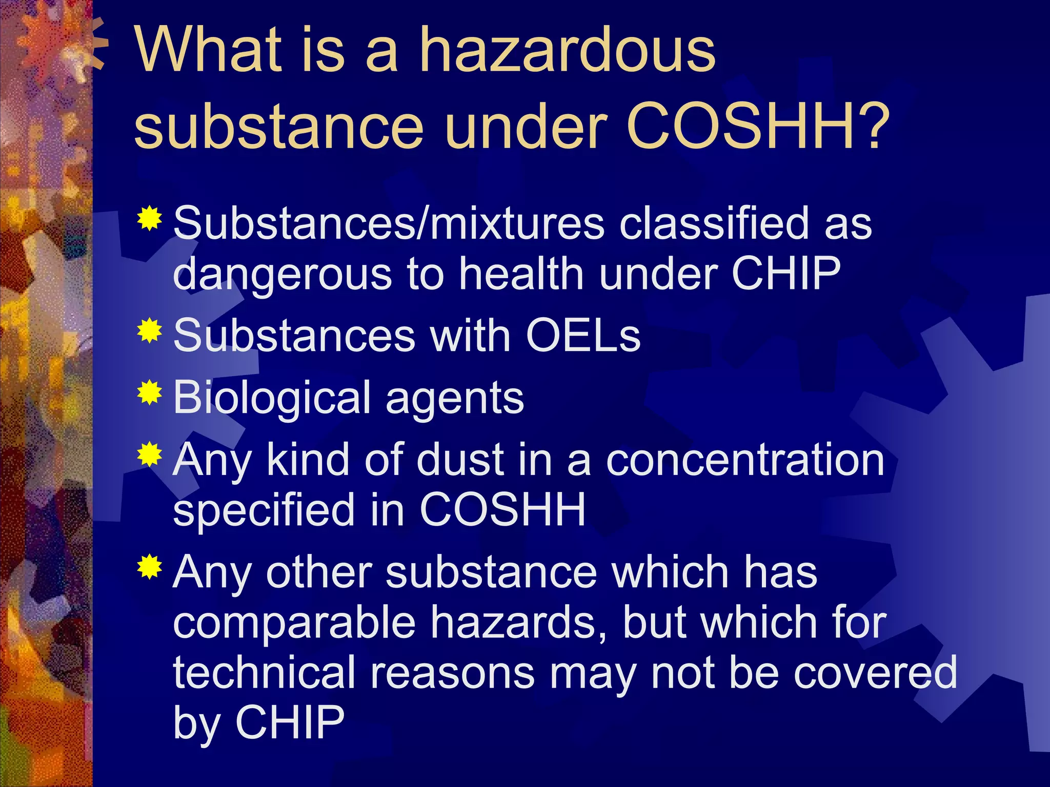 Control of Substances Hazardous to Health | PPT