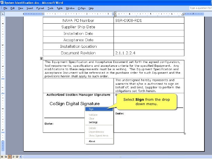 digital signature in word