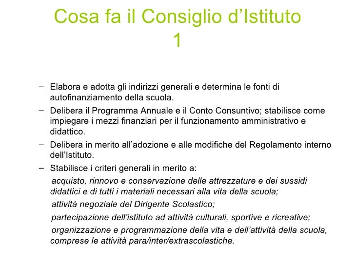 Cos’è Il Consiglio D’Istituto Cos’è Il Consiglio D’Istituto