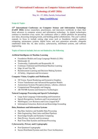 13th International Conference on Computer Science and Information ...