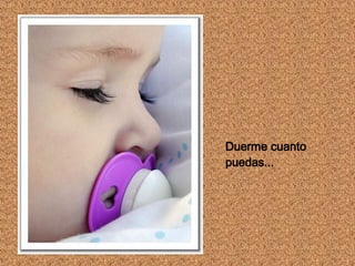 Duerme cuanto puedas...