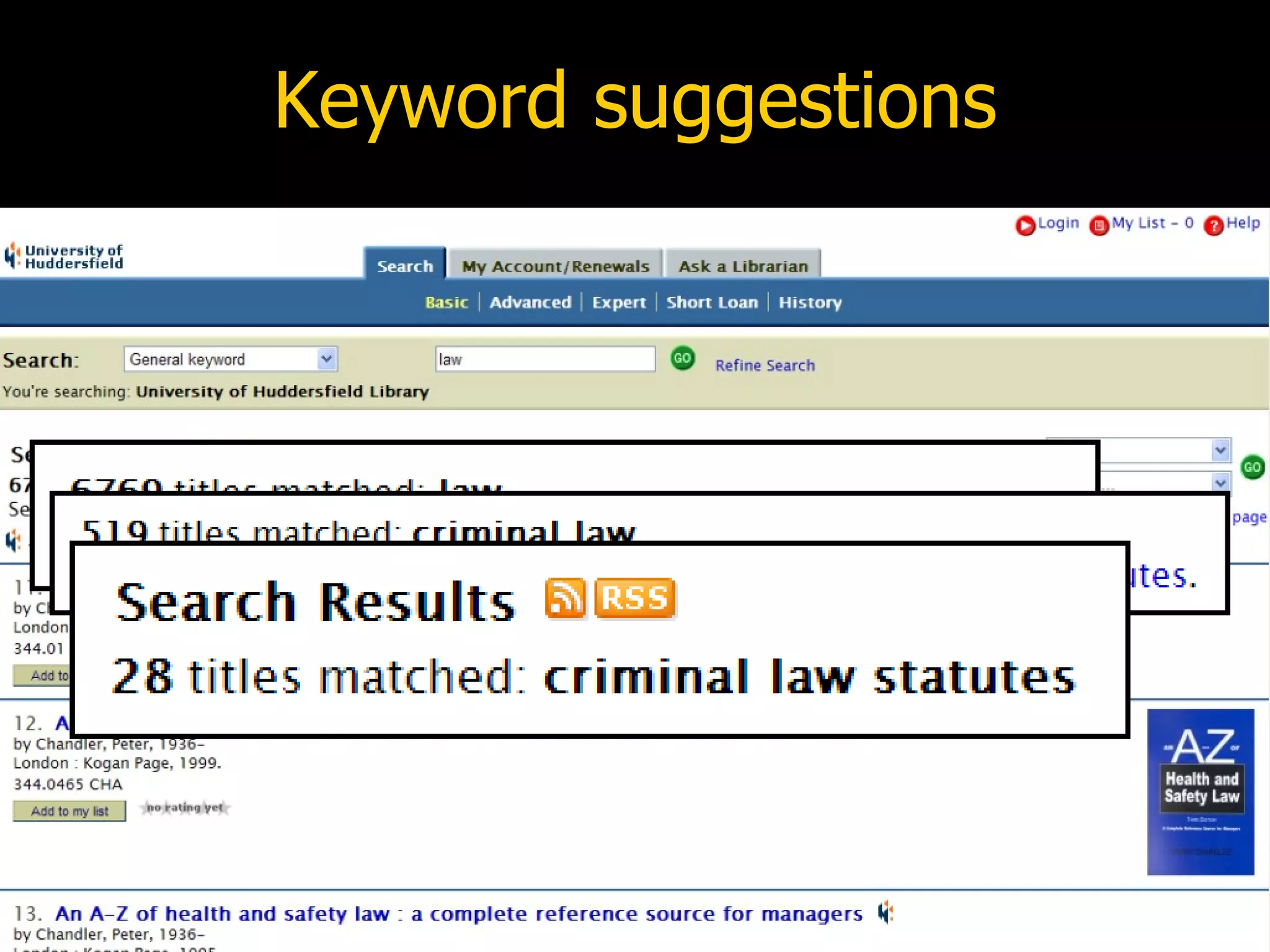 Keyword suggestions
 