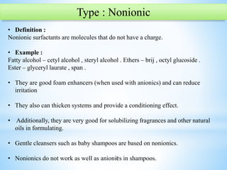 Surfactant used in cosmetics. | PPTX