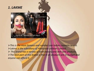 Sex Neha Kumari - Top Ten cosmetic Brands in India | PPT