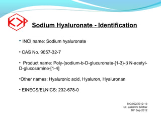 Cosmetic sodium hyaluronate | PPT