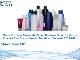 Published : October 2015
Global Cosmetic Chemicals Market Research Report - Industry
Analysis, Size, Share, Growth, Trends and Forecast, 2014-2021
 