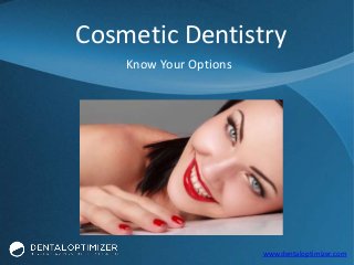 www.dentaloptimizer.com
Know Your Options
Cosmetic Dentistry
 