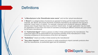 Cosmetic Regulations , Registration and Import Registration in India