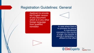 Cosmetic Regulations , Registration and Import Registration in India