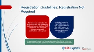 Cosmetic Regulations , Registration and Import Registration in India