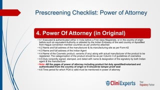 Cosmetic Regulations , Registration and Import Registration in India