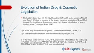 Cosmetic Regulations , Registration and Import Registration in India