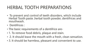 cosmetics herbal ingredients used in skin and oral care | PPTX