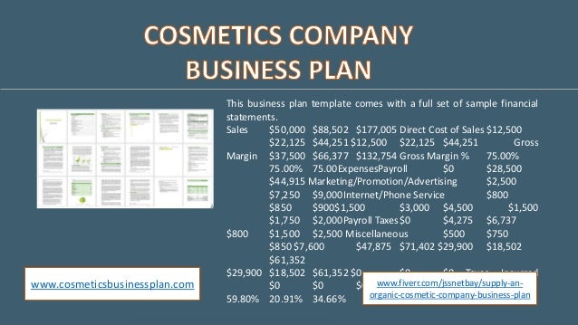 sample business plan for a cosmetic store