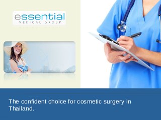 The confident choice for cosmetic surgery in
Thailand.
 