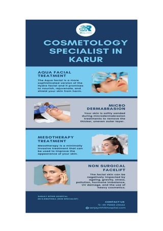 COSMETOLOGY SPECIALIST IN KARUR _ Sanjay Rithik Hospital
