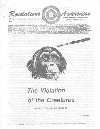 Cosmic Awareness 1983-14: An "Amnesty International" for Animals Is Needed At Once