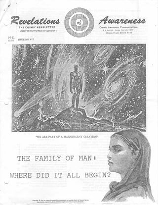 Cosmic Awareness 1994-11: The Family Of Man: Where Did It All Begin?