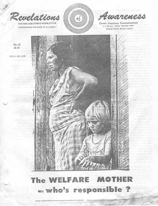 Cosmic Awareness 1994-12: The Welfare Mother: Who Is Responsible?