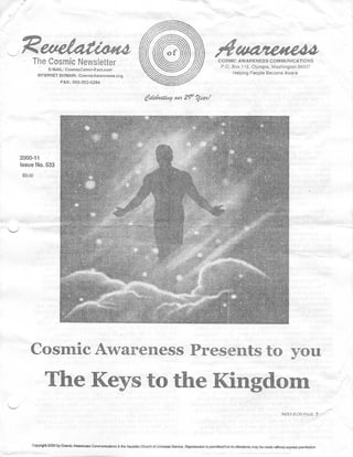 Cosmic Awareness 2000-11: The Spirit That Claimed to be Cosmic Awareness