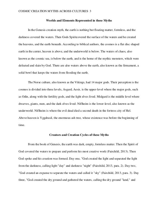 Essay Thesis Creation Essay Cosmic Creation Myths Across Cultures The Urchins The Examples Of A Proposal Essay also Essays In English Creation Essay Underfontanacountryinncom How To Write A Good Essay For High School