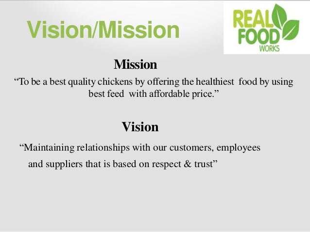 example of vision in food business plan