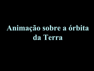 Animação sobre a órbita
da Terra
 