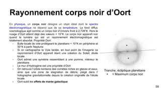 De l’inexistence du nuage d’Oort
Le “nuage d’Oort” répond à l’holographie gravitationnelle. Tout comme les astéroides sur l’orbite de Jupiter coincé sur
le point L4 et L5 de Lagrange, les comètes du Nuage d’Oort défini une structure de l’espace-temps du système solaire.
L’orbite des comètes est une signature
59
 