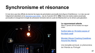 On retrouve une amplitude également régulière sur une autre période de temps avec l’équinoxe et donc précession
87
 
